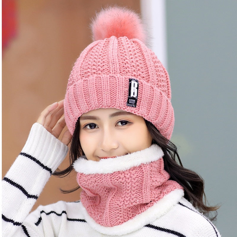 Girls Winter Knitted Beanies Hat Set - Pet and Parent Care