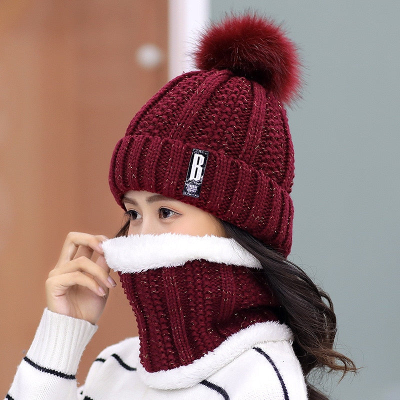 Girls Winter Knitted Beanies Hat Set - Pet and Parent Care