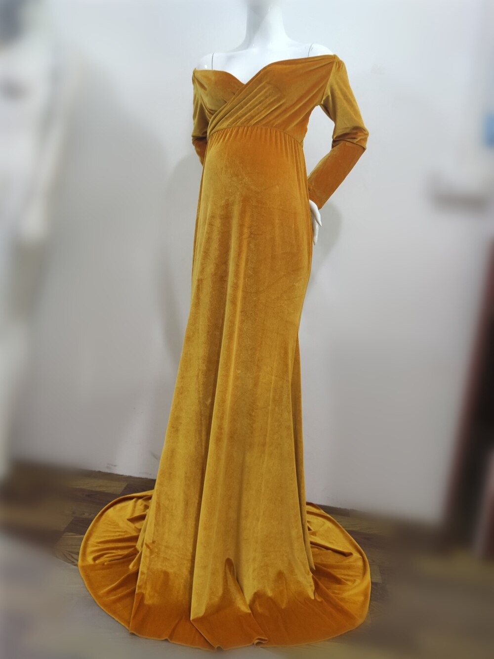 Velvet Maxi Long Maternity Dress - Pet and Parent Care