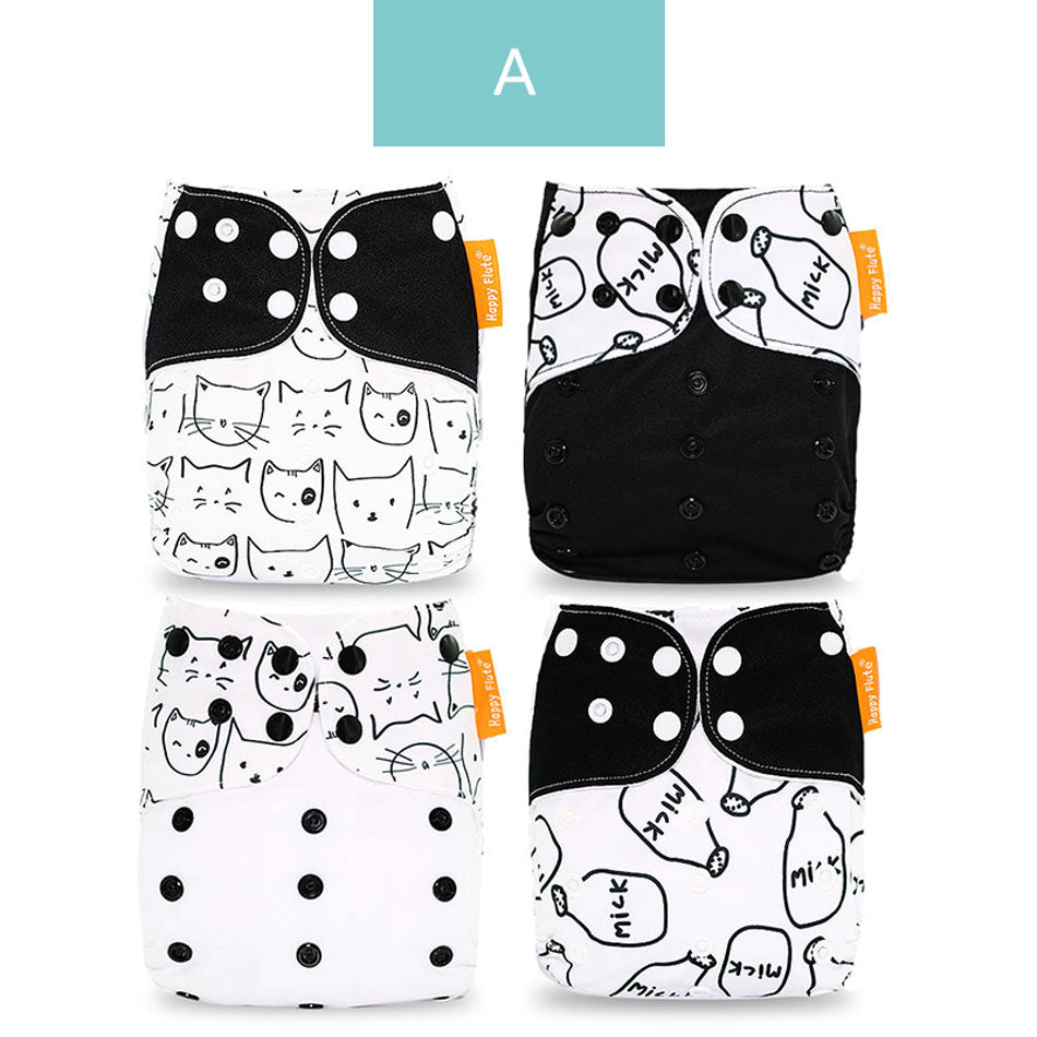 Breathable Washable Cloth Nappies Set with Cute Print - Pet and Parent Care