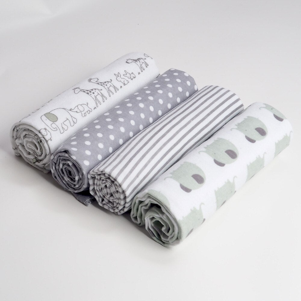 Muslin Flannel Swaddle Set 4 Pcs - Pet and Parent Care