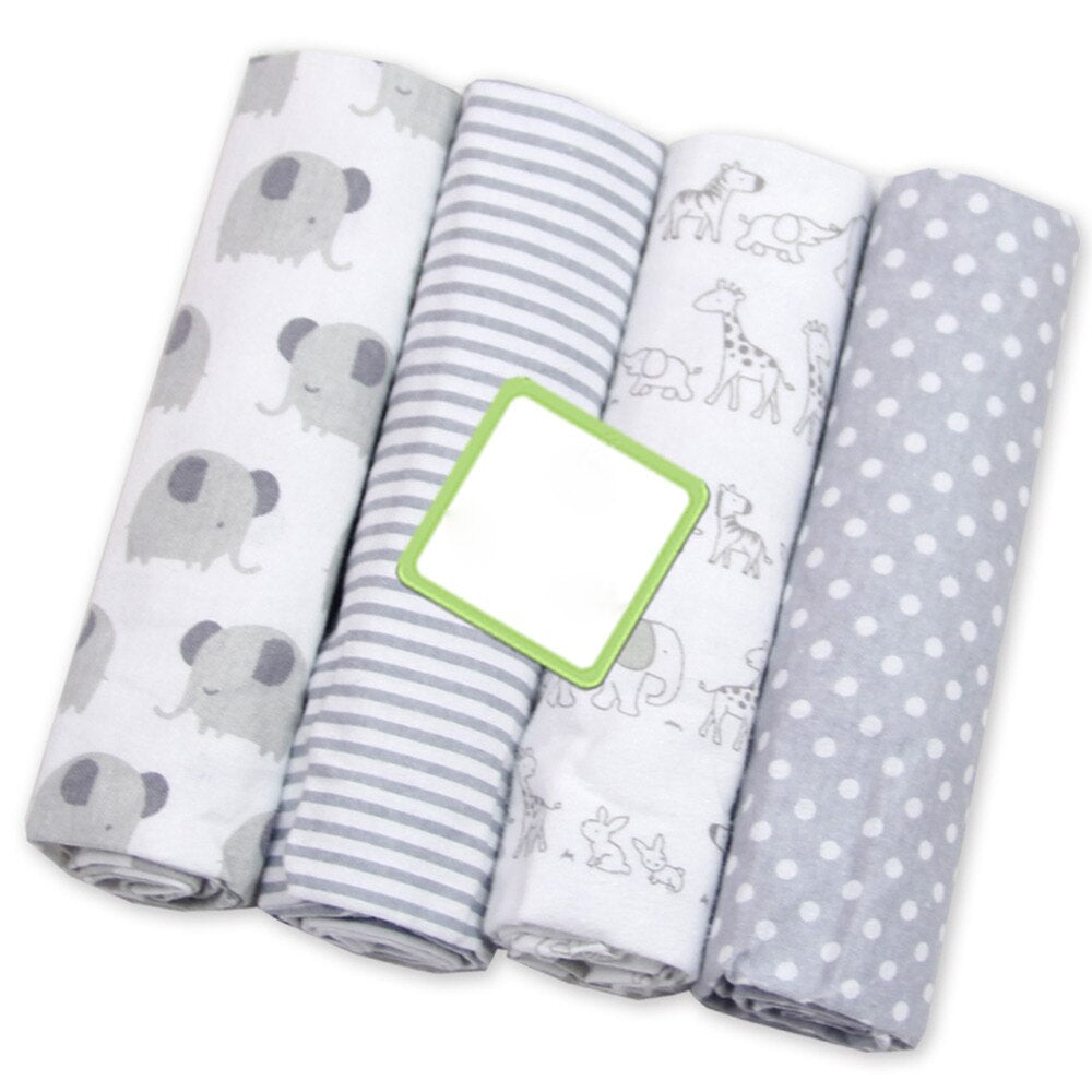 100% Cotton Baby Blankets 4 pcs Set - Pet and Parent Care