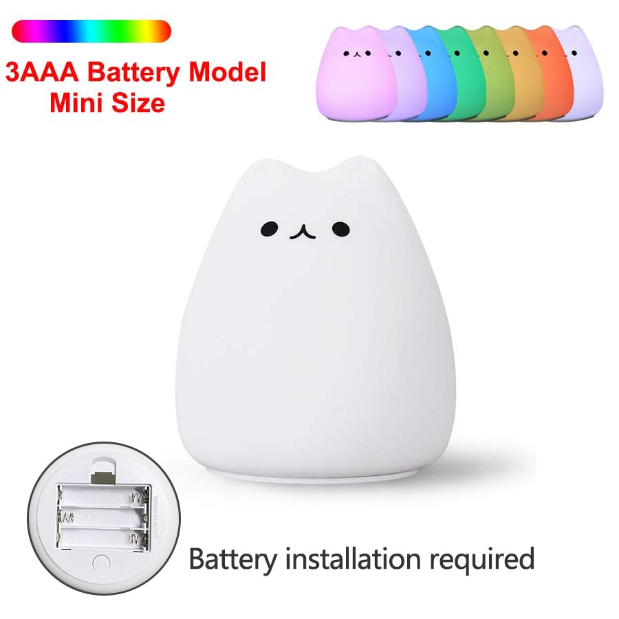 Kid's Bedroom Cute Cat LED Night Light - Pet and Parent Care