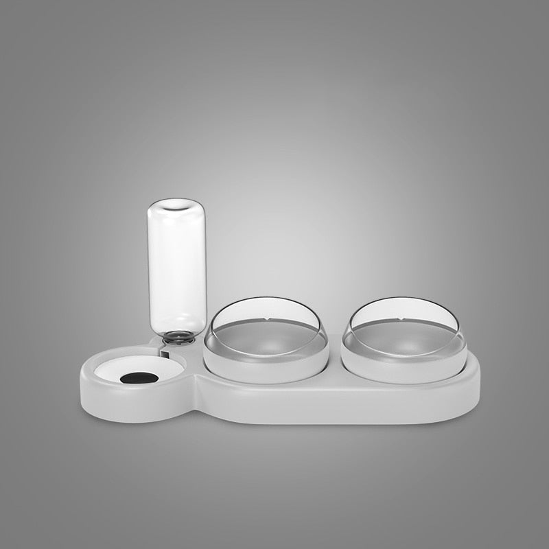 Triple Cat Bowl with Automatic Water Feeder - Pet and Parent Care