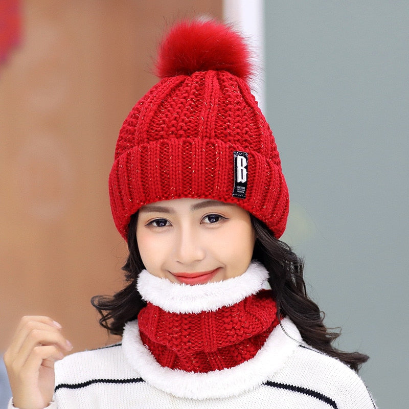 Girls Winter Knitted Beanies Hat Set - Pet and Parent Care