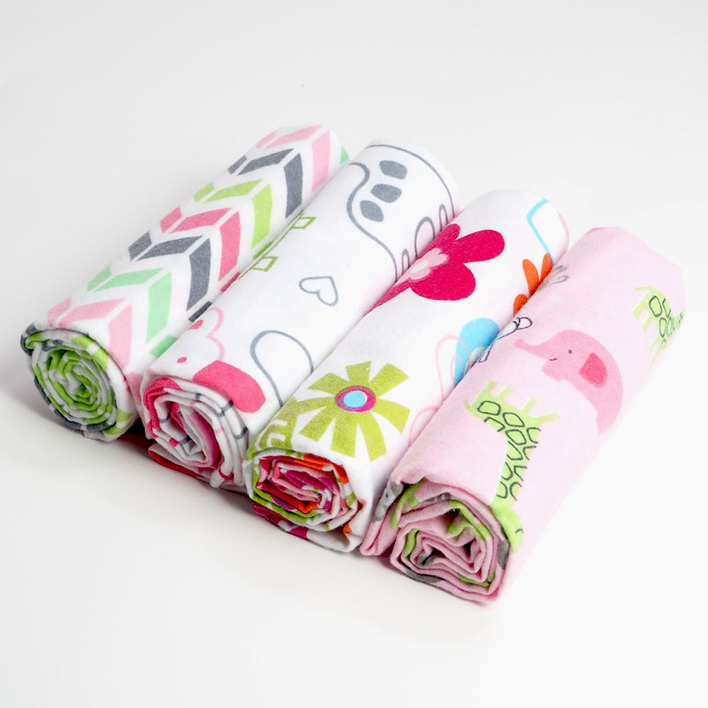 Muslin Flannel Swaddle Set 4 Pcs - Pet and Parent Care