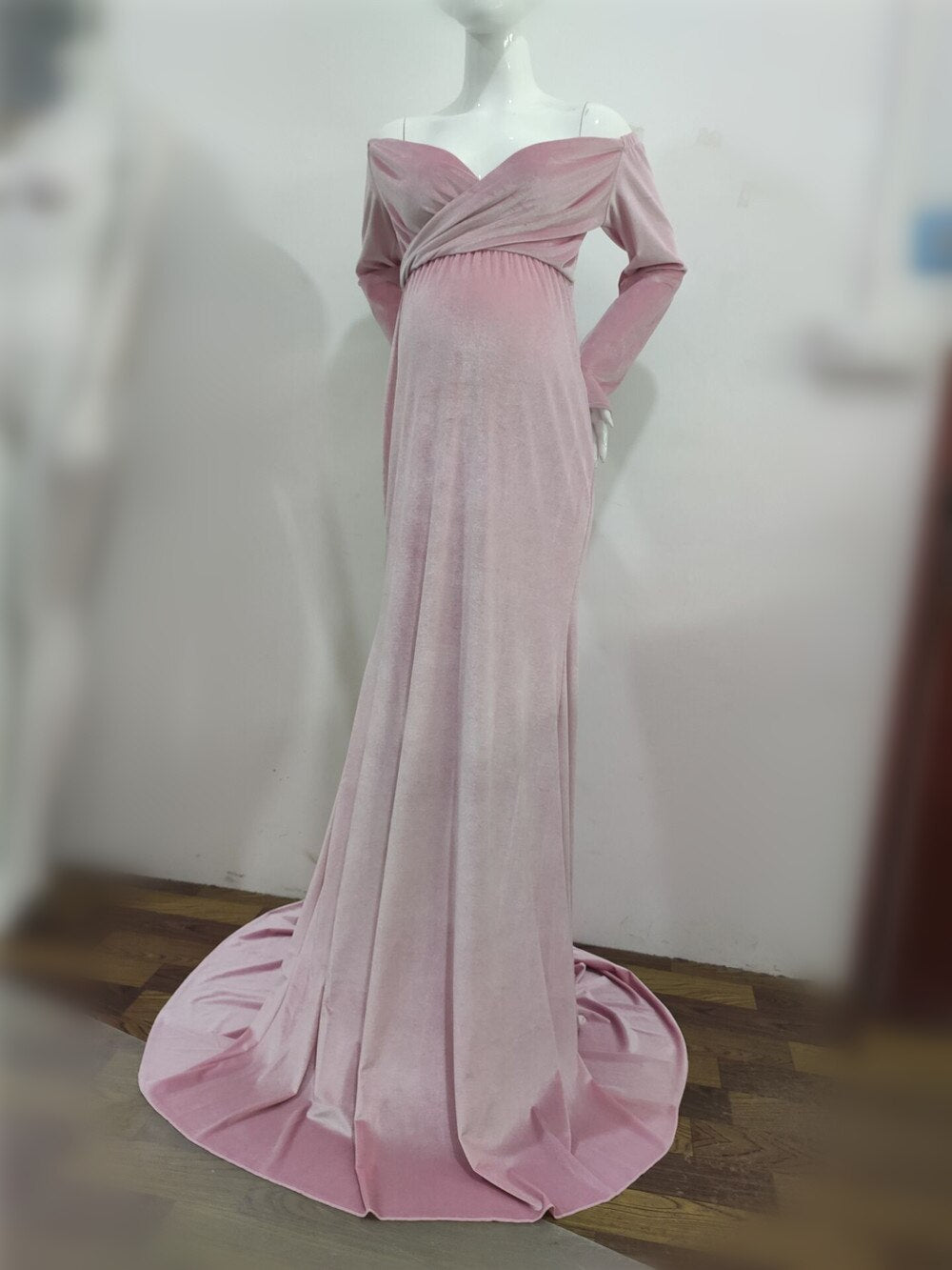 Velvet Maxi Long Maternity Dress - Pet and Parent Care