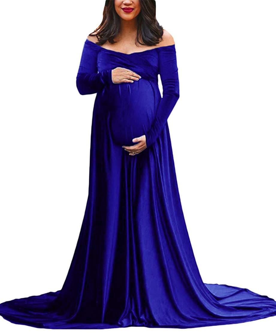 Velvet Maxi Long Maternity Dress - Pet and Parent Care