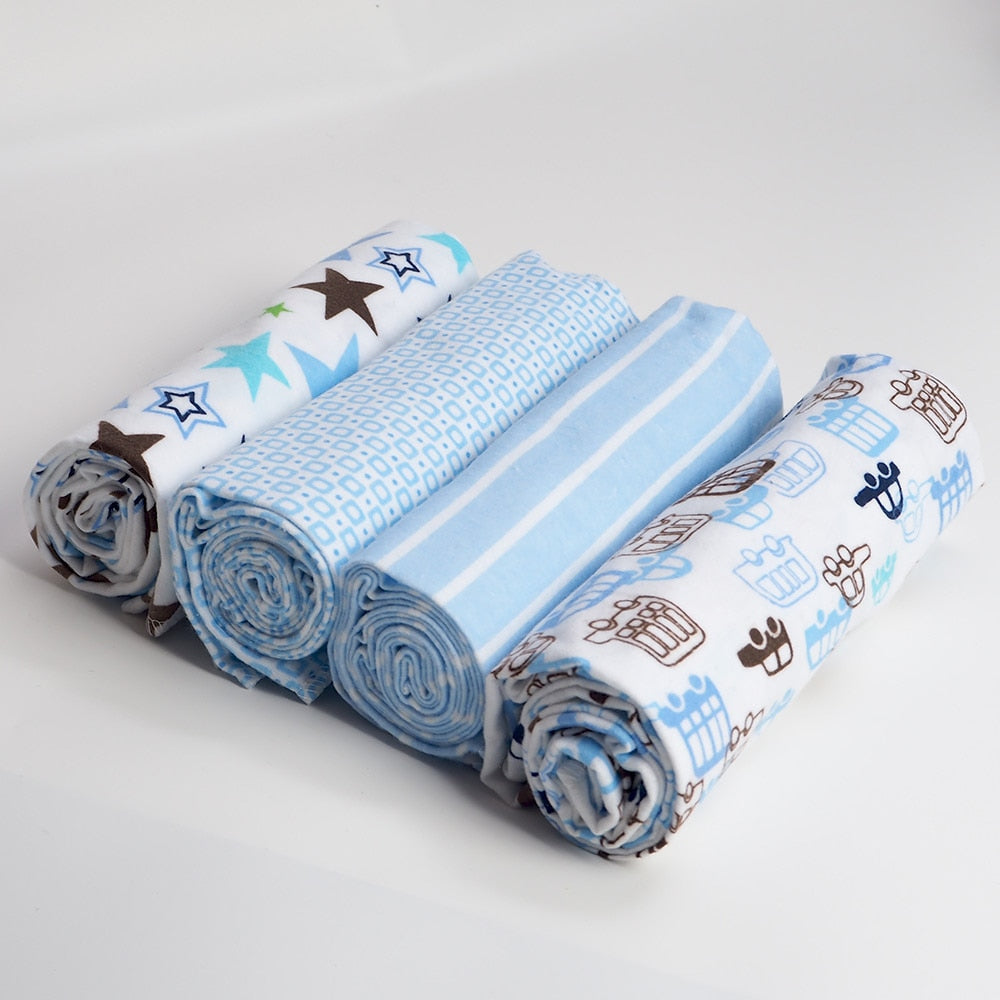 Muslin Flannel Swaddle Set 4 Pcs - Pet and Parent Care