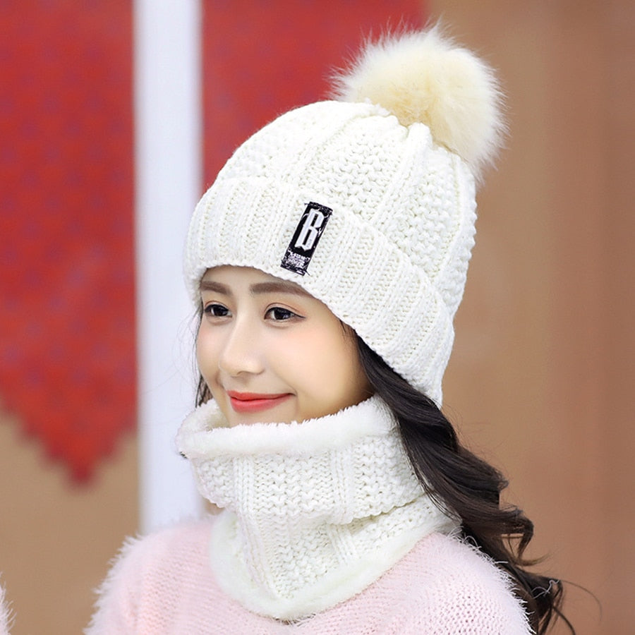 Girls Winter Knitted Beanies Hat Set - Pet and Parent Care