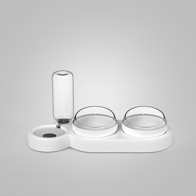 Triple Cat Bowl with Automatic Water Feeder - Pet and Parent Care