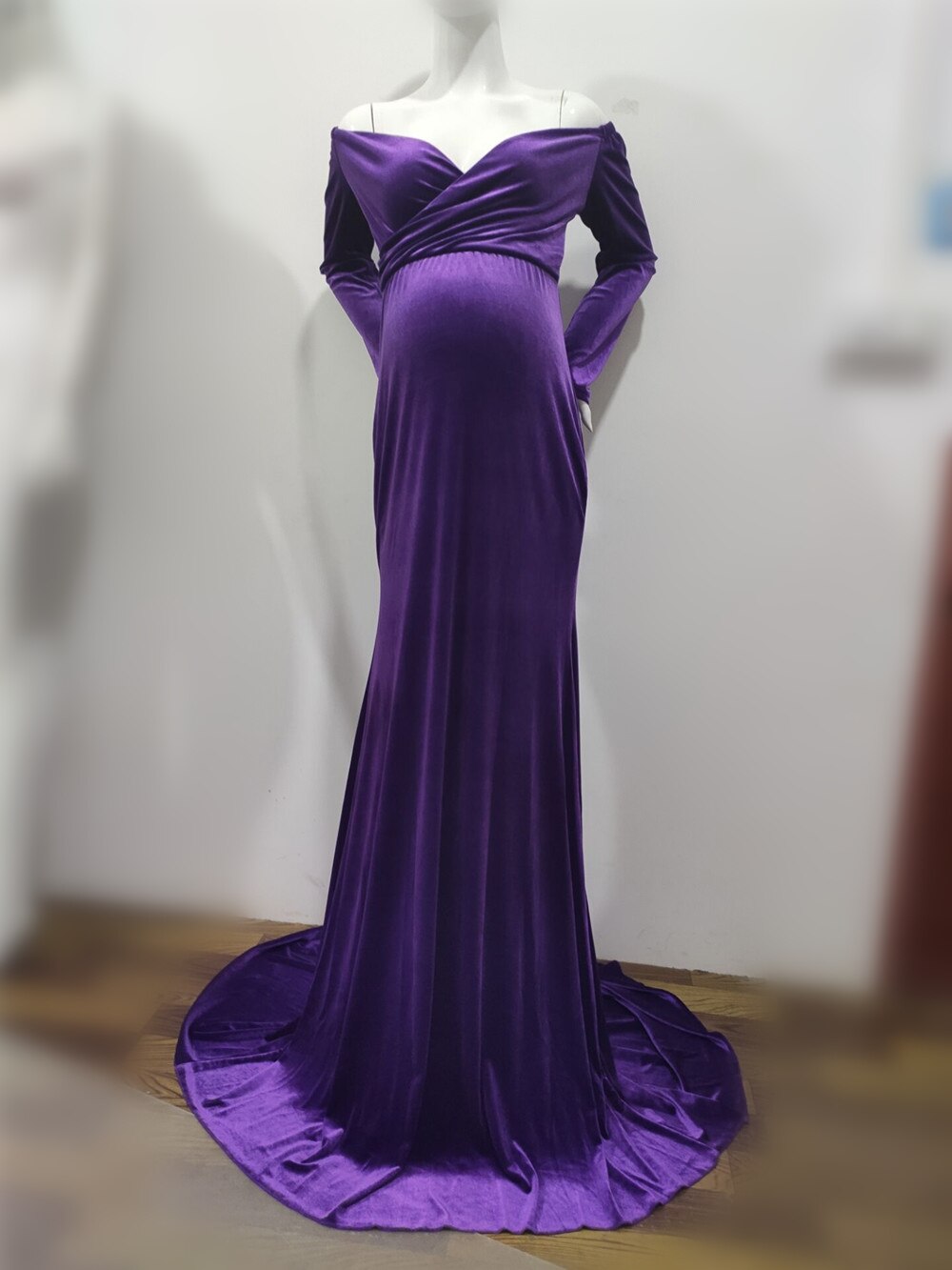 Velvet Maxi Long Maternity Dress - Pet and Parent Care