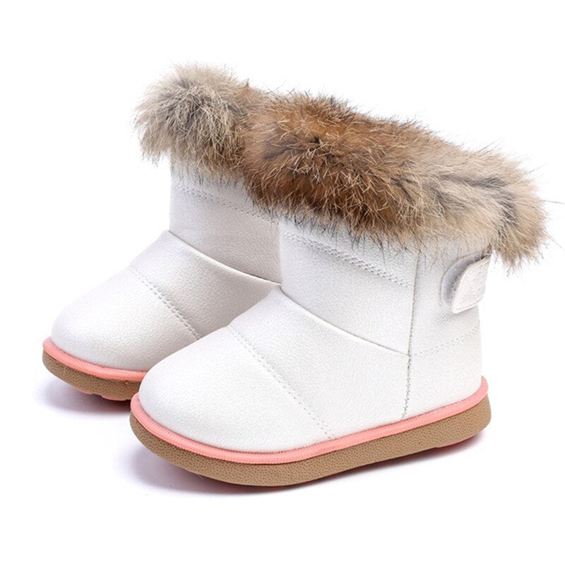 Kid's Rabbit Fur Winter Boots