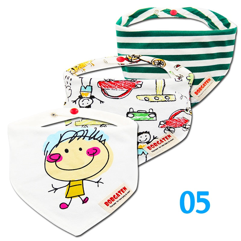 Colorful Waterproof Baby Bibs 3 pcs Set