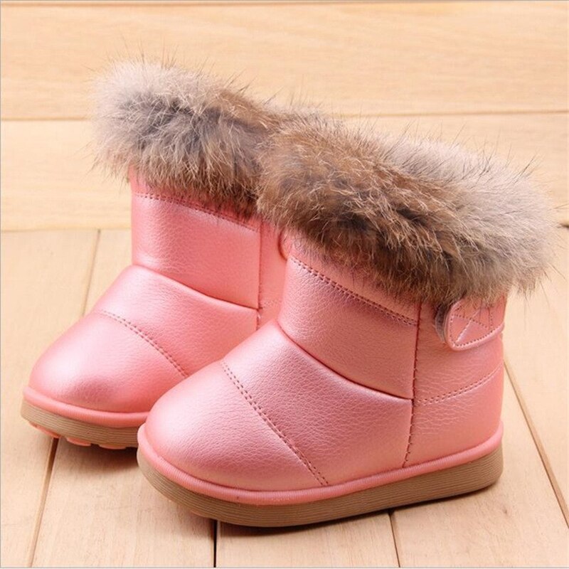 Kid's Rabbit Fur Winter Boots