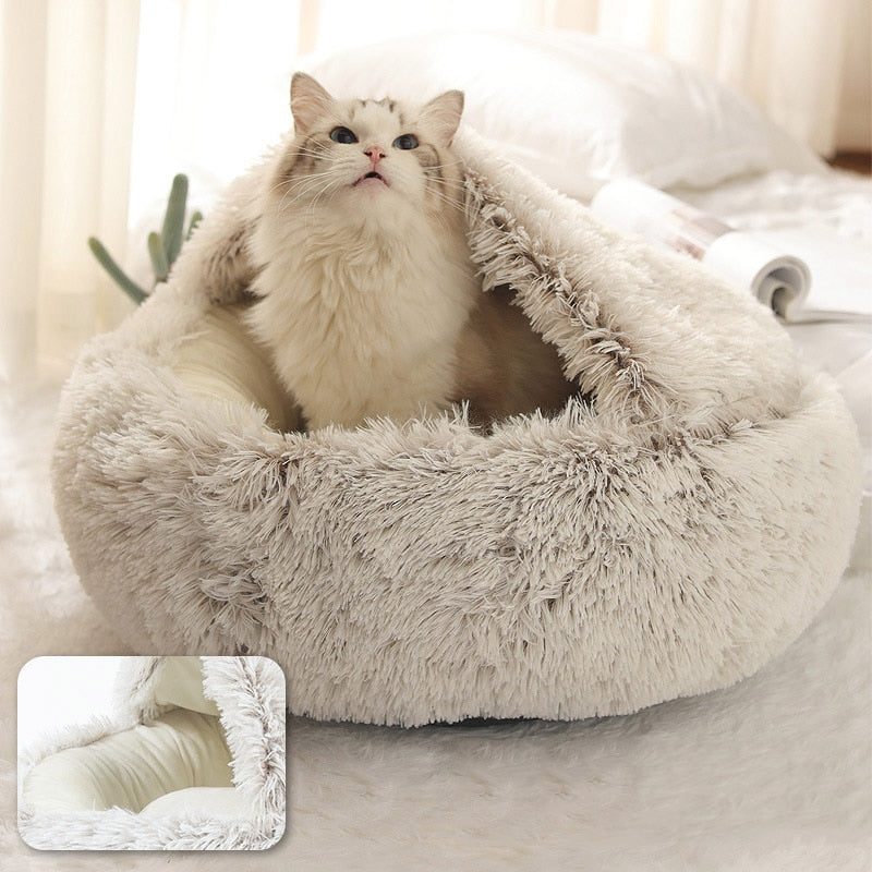 Cats Round Plush Bed