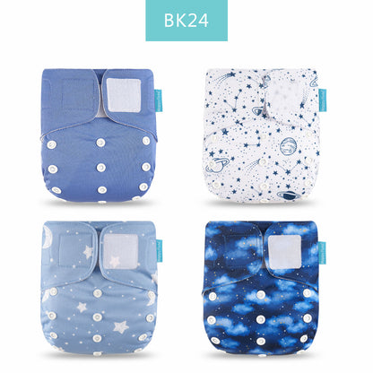 Breathable Washable Cloth Nappies Set with Cute Print