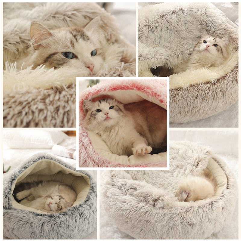 Cats Round Plush Bed