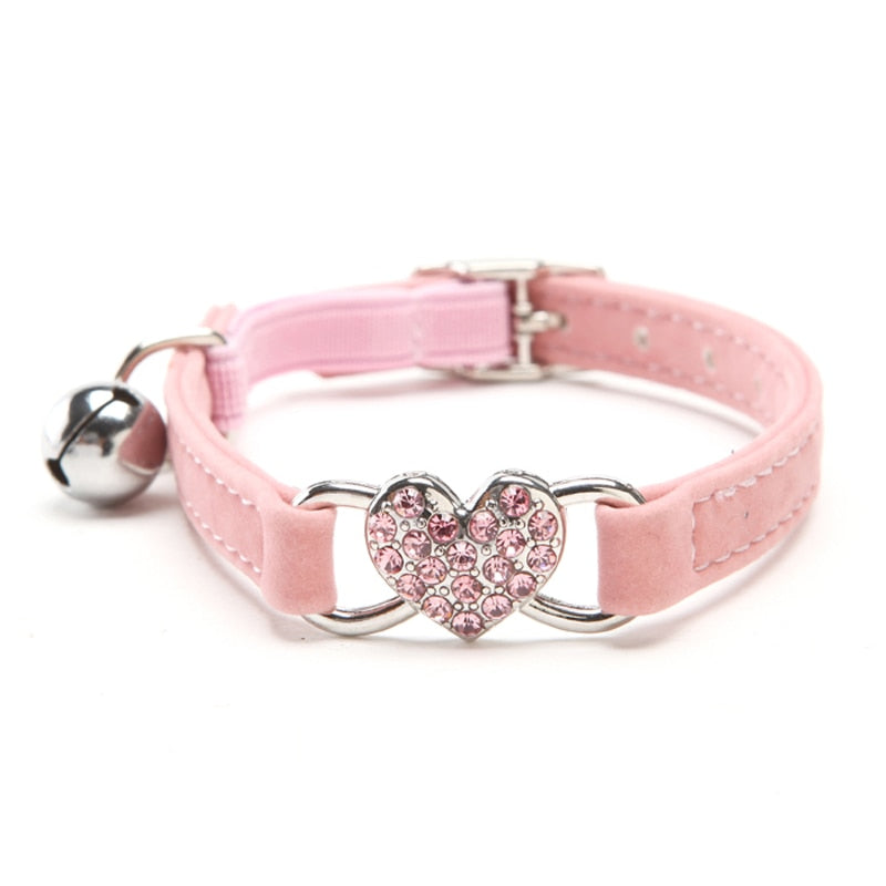 Cats Collar with Bell and Heart-Shaped Decoration