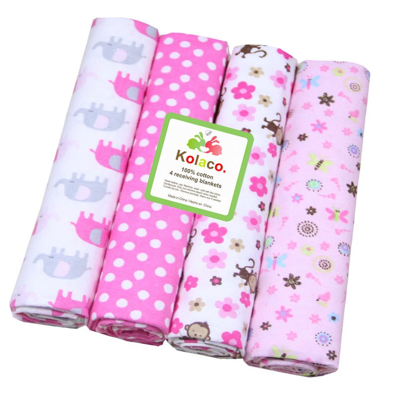 100% Cotton Baby Blankets 4 pcs Set