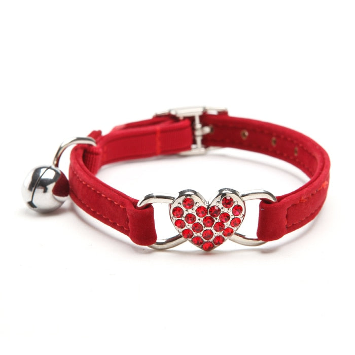 Cats Collar with Bell and Heart-Shaped Decoration