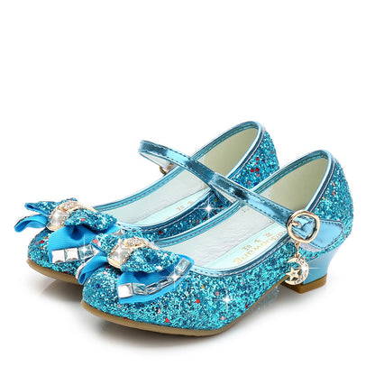 Glitter Brilliant Leather Shoes For Girls