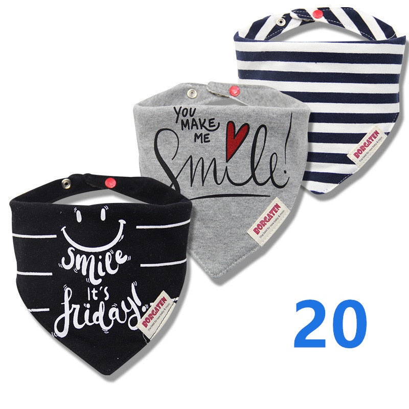 Colorful Waterproof Baby Bibs 3 pcs Set