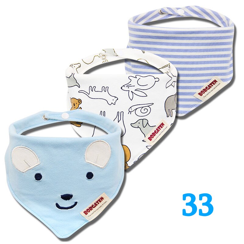 Colorful Waterproof Baby Bibs 3 pcs Set