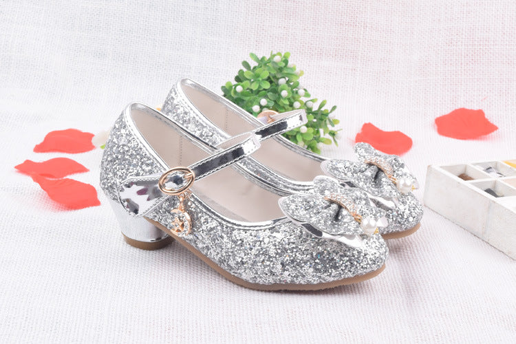 Glitter Brilliant Leather Shoes For Girls