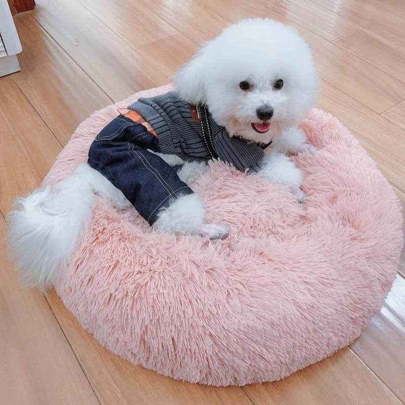 Pet's Round Shaped Fluffy Bed