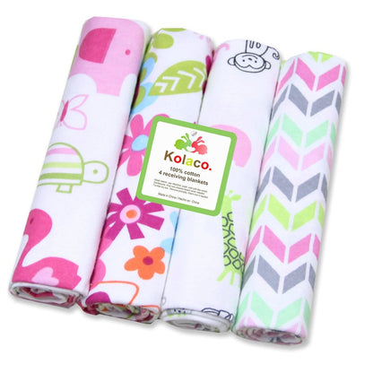 100% Cotton Baby Blankets 4 pcs Set