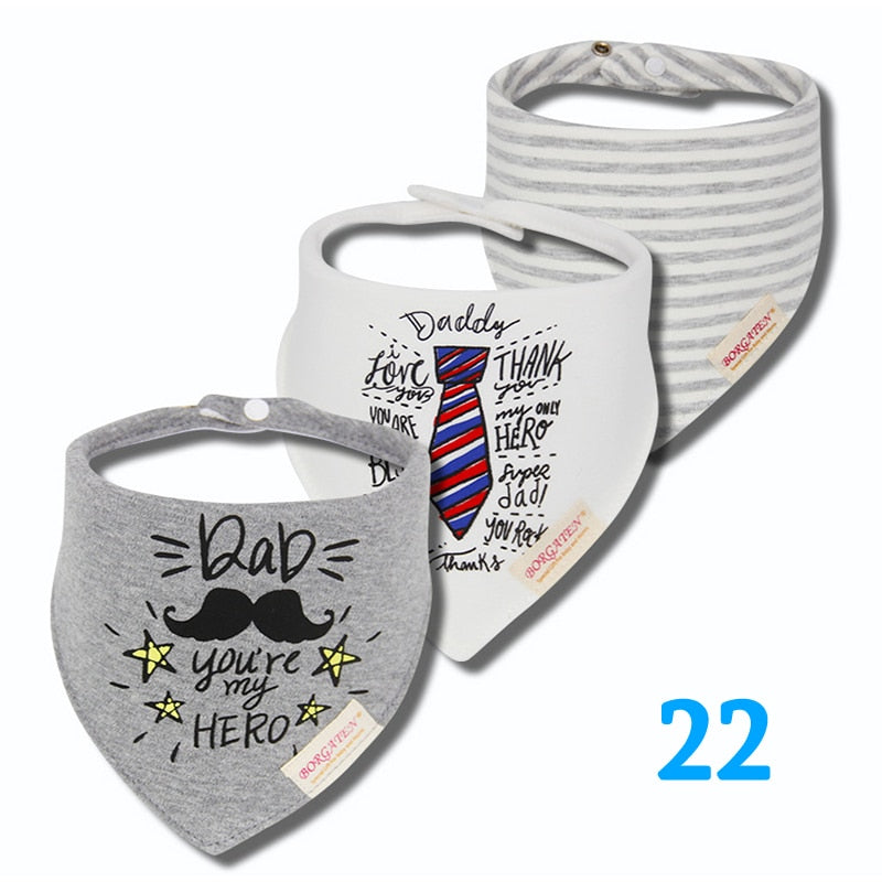 Colorful Waterproof Baby Bibs 3 pcs Set