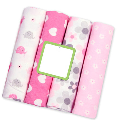 100% Cotton Baby Blankets 4 pcs Set