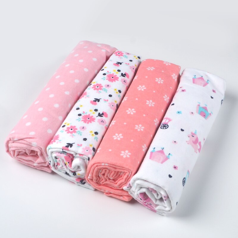 100% Cotton Baby Blankets 4 pcs Set