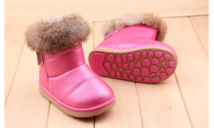 Kid's Rabbit Fur Winter Boots