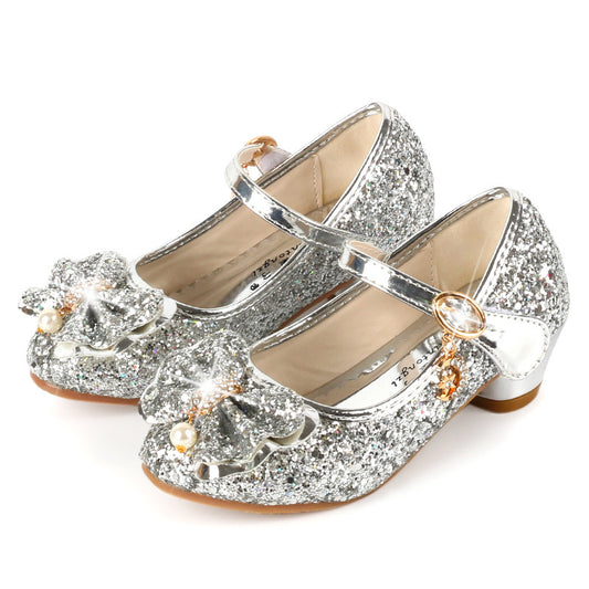 Glitter Brilliant Leather Shoes For Girls