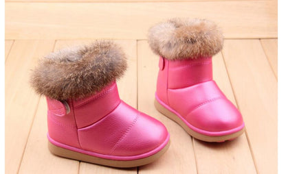 Kid's Rabbit Fur Winter Boots