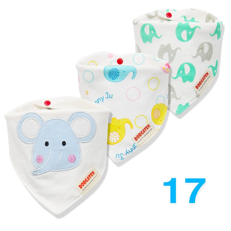 Colorful Waterproof Baby Bibs 3 pcs Set