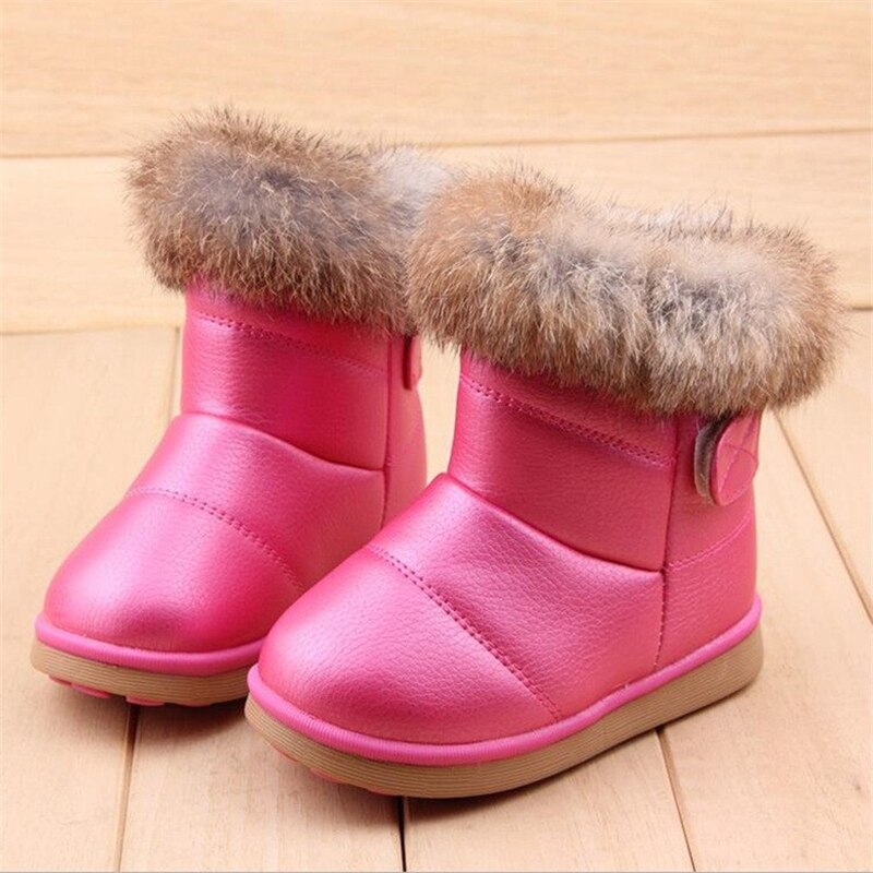 Kid's Rabbit Fur Winter Boots