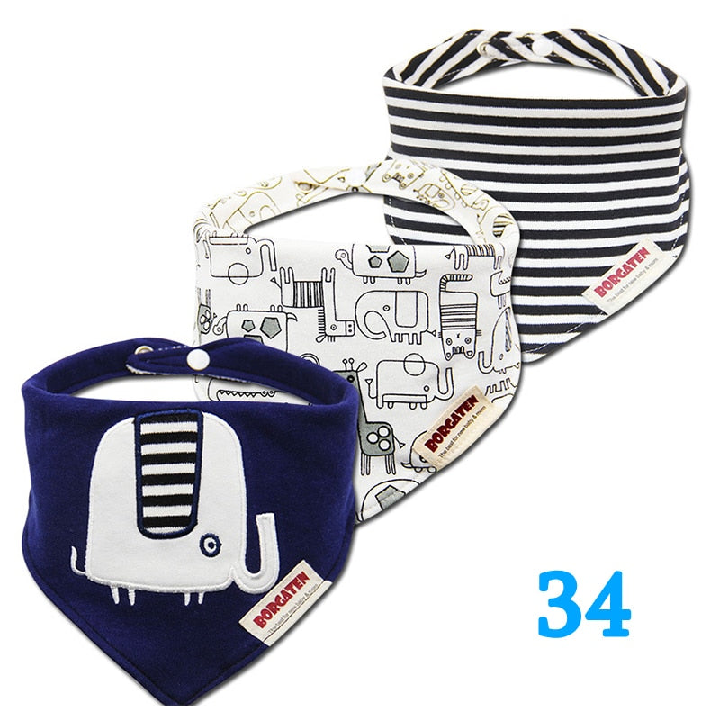 Colorful Waterproof Baby Bibs 3 pcs Set