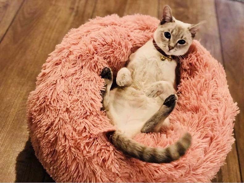 Pet's Round Shaped Fluffy Bed