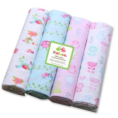 100% Cotton Baby Blankets 4 pcs Set