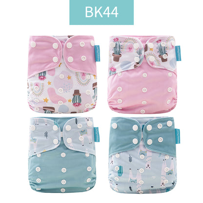 Breathable Washable Cloth Nappies Set with Cute Print