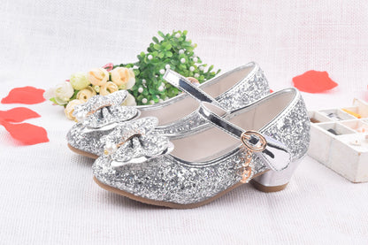 Glitter Brilliant Leather Shoes For Girls