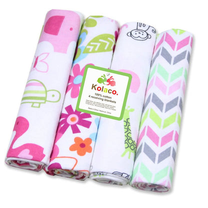 100% Cotton Baby Blankets 4 pcs Set