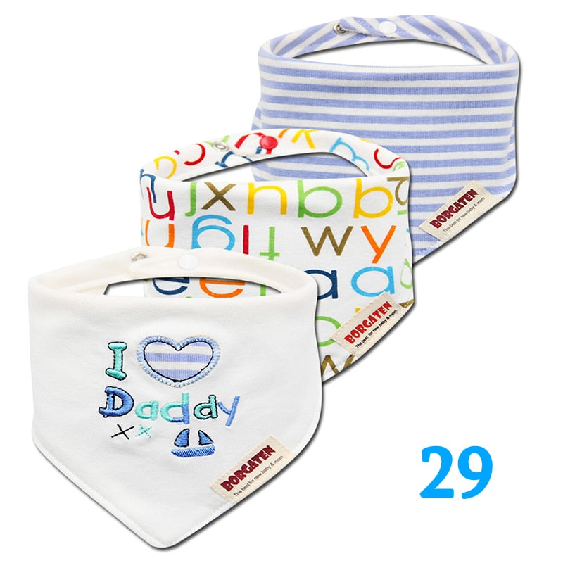 Colorful Waterproof Baby Bibs 3 pcs Set