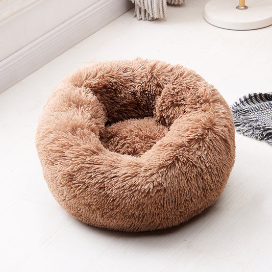 Pet's Round Shaped Fluffy Bed