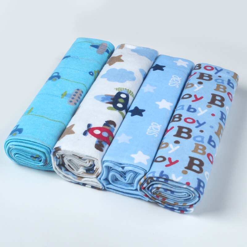 100% Cotton Baby Blankets 4 pcs Set