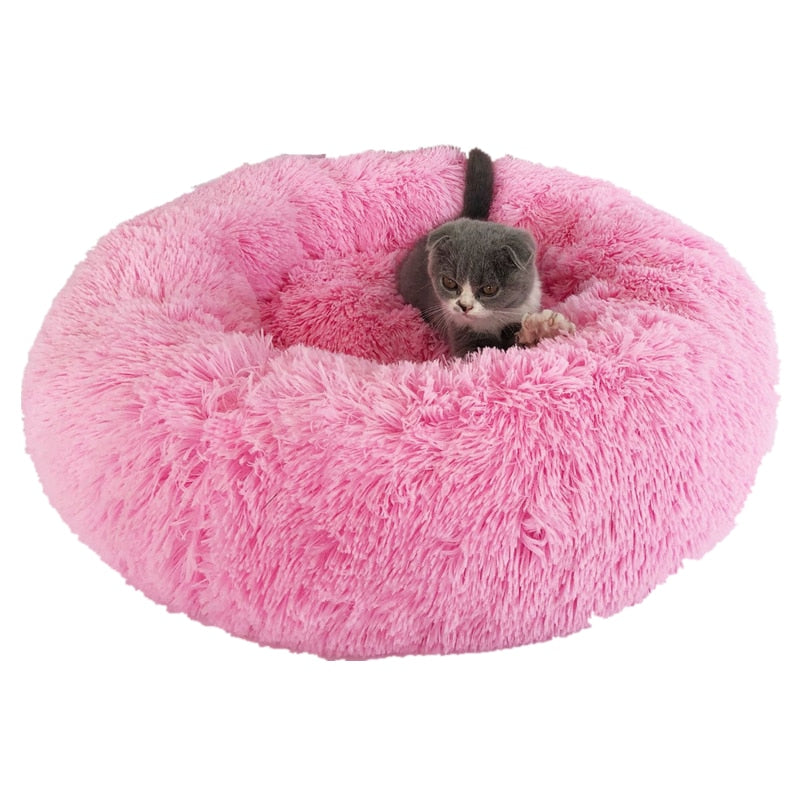 Pet's Round Shaped Fluffy Bed