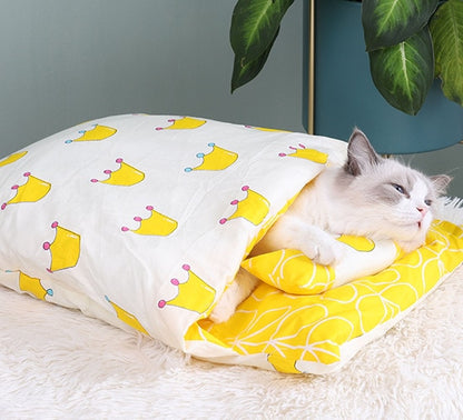 Warm Cat Sleeping Bag with Pillow